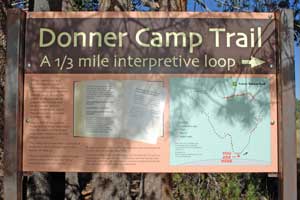 sign at Donner Camp on Alder Creek, CA