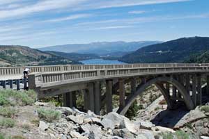 Highway 40, Rainbow Bridge overlooking Donner Lake, CA