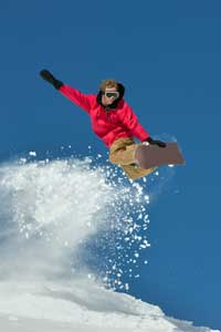 photo of snowboarder jumping